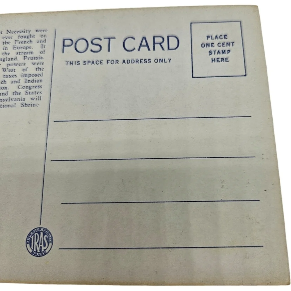 📬 Vintage Unused Postcard Fort Necessity PA